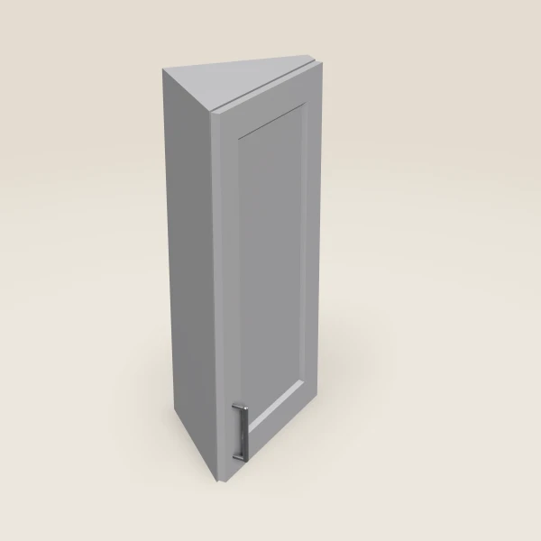 12" Wall End Angle Cabinet — 30" High — Lait Grey, 3D picture