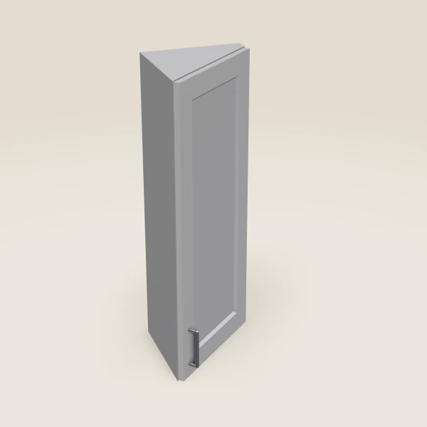 12" Wall End Angle Cabinet — 36" High — Lait Grey, 3D picture