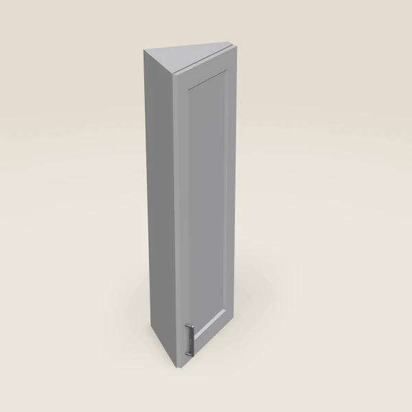 12" Wall End Angle Cabinet — 42" High — Lait Grey, 3D picture