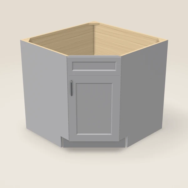 Diagonal Corner Sink Base — 36" — Lait Grey, 3D picture