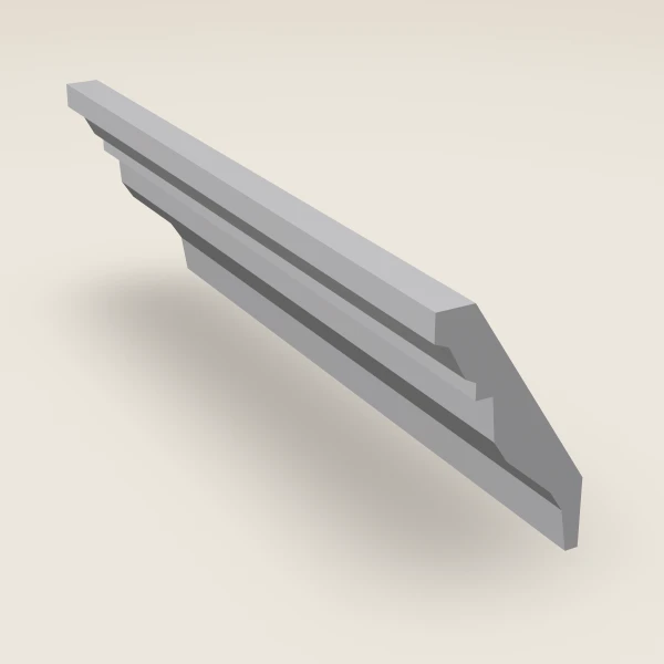 Classic Crown Molding — 4½" × 96" — Lait Grey, 3D picture