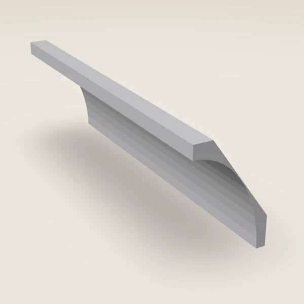 Large Cove Crown Molding — 4" × 96" — Lait Grey, 3D picture