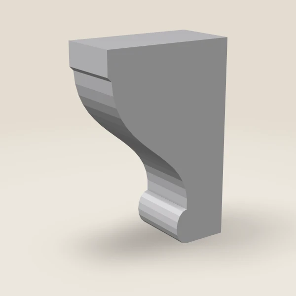 Corbel 59 — 3" × 9" — Lait Grey, 3D picture
