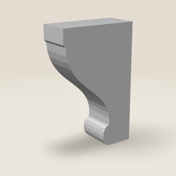 Corbel 75L — 3½" × 12½" — Lait Grey, 3D picture