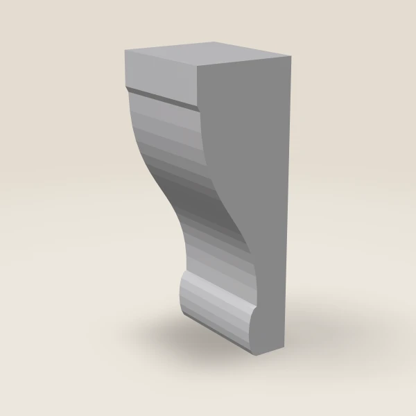 Corbel 75M — 5¼" × 12½" — Lait Grey, 3D picture