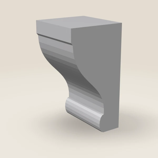Corbel 75S — 3¾" × 6½" — Lait Grey, 3D picture