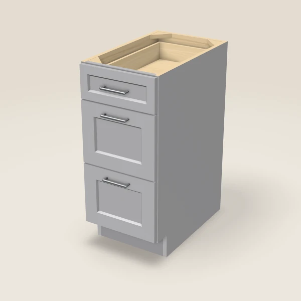 15" 3-Drawer Base — Lait Grey, 3D picture