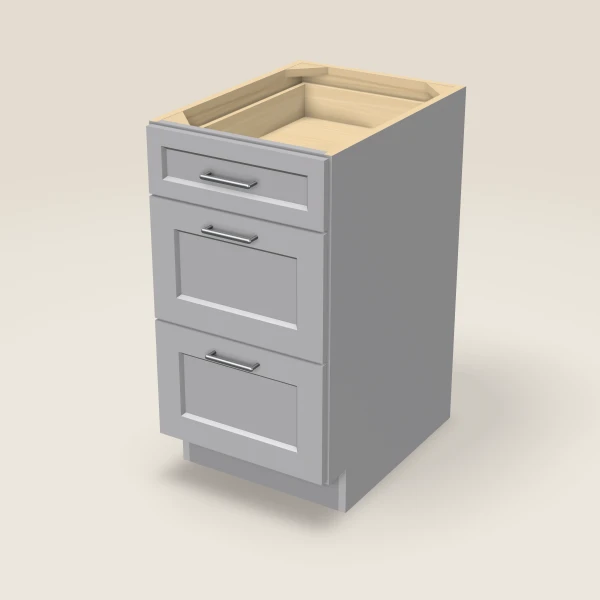 18" 3-Drawer Base — Lait Grey, 3D picture