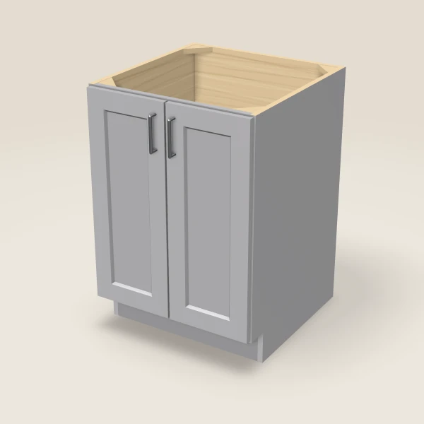 24" Full Height Base Cabinet — Double Door — Lait Grey, 3D picture