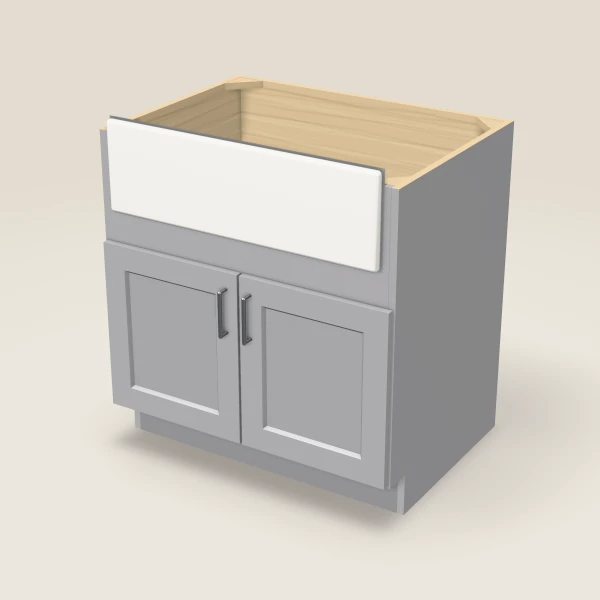 Base de fregadero tipo granja (farm sink) de 33" — Lait Grey, imagen en 3D