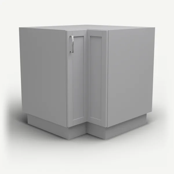 Lazy Susan Corner Cabinet — 33" — Lait Grey, 3D picture
