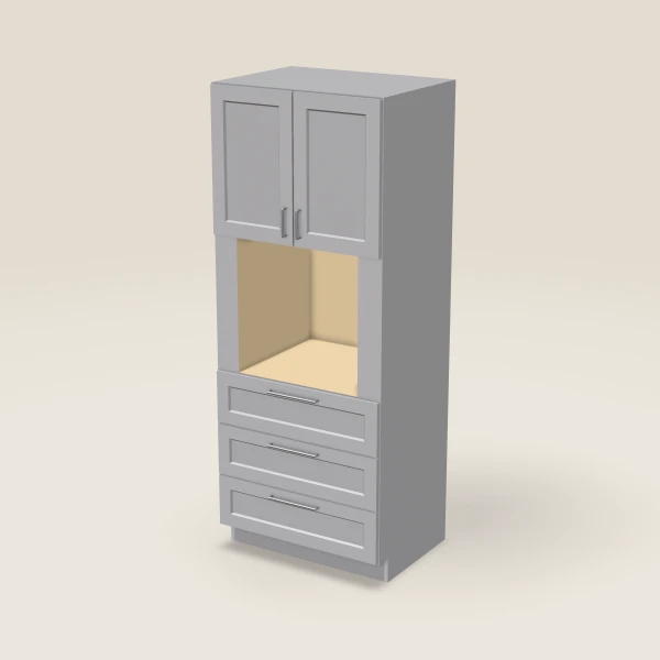 33" Oven Cabinet — 84" High — Lait Grey, 3D picture
