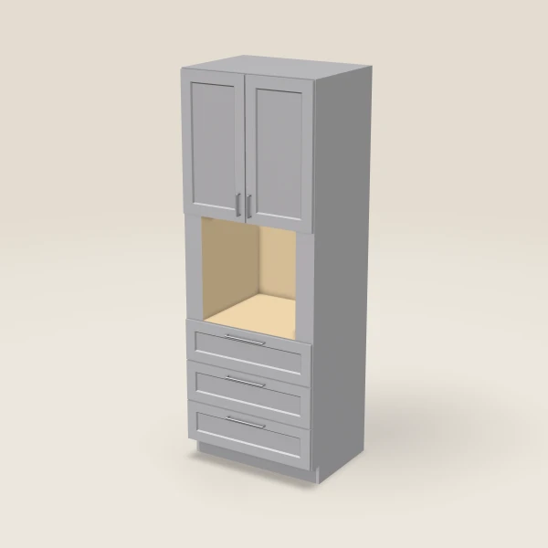 33" Oven Cabinet — 90" High — Lait Grey, 3D picture