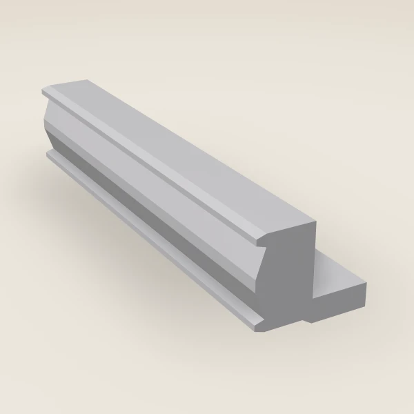 Tall Light Rail Molding — 96" — Lait Grey, 3D picture