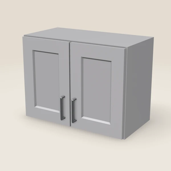 24" Wall Cabinet — 18" High, Double Door — Lait Grey, 3D picture