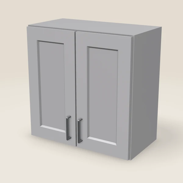 24" Wall Cabinet — 24" High, Double Door — Lait Grey, 3D picture