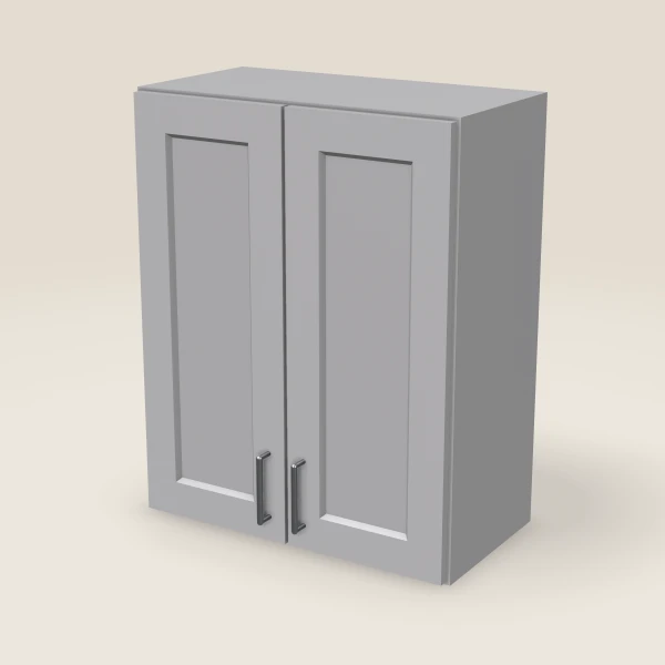 24" Wall Cabinet — 30" High, Double Door — Lait Grey, 3D picture
