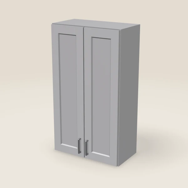 24" Wall Cabinet — 42" High, Double Door — Lait Grey, 3D picture
