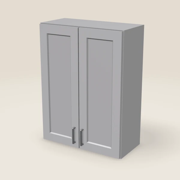 27" Wall Cabinet — 36" High, Double Door — Lait Grey, 3D picture