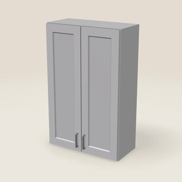 27" Wall Cabinet — 42" High, Double Door — Lait Grey, 3D picture