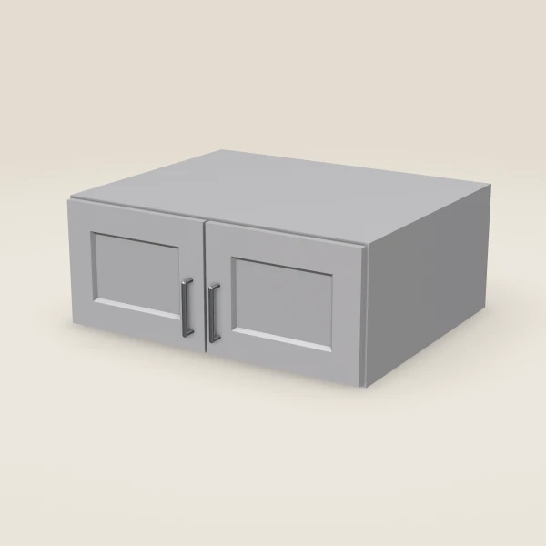 30" Wall Cabinet — 12" High, 24" Deep, Double Door — Lait Grey, 3D picture