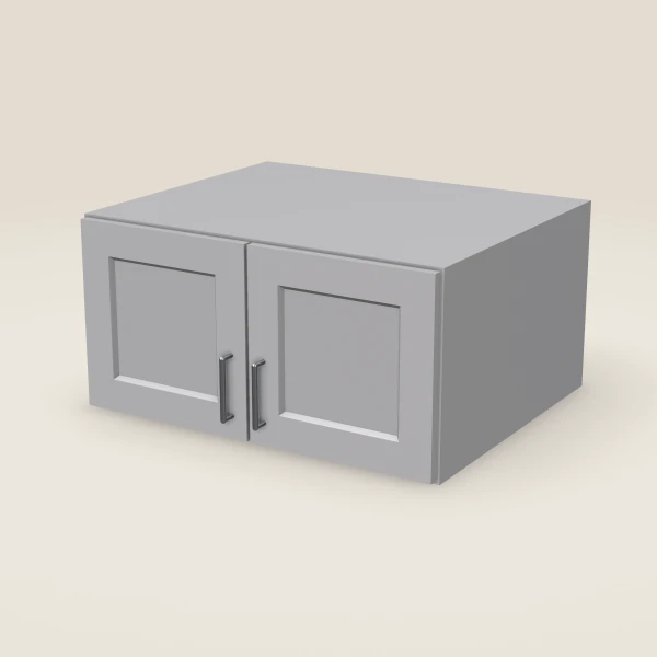 30" Wall Cabinet — 15" High, 24" Deep, Double Door — Lait Grey, 3D picture