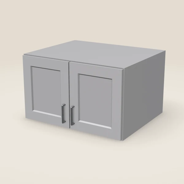 30" Wall Cabinet — 18" High, 24" Deep, Double Door — Lait Grey, 3D picture