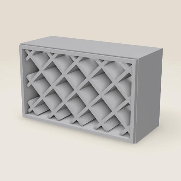 30" Wine Rack Wall Cabinet — 18" High — Lait Grey, 3D picture
