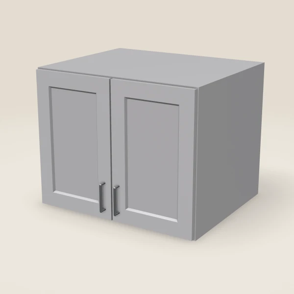 30" Wall Cabinet — 24" High, 24" Deep, Double Door — Lait Grey, 3D picture