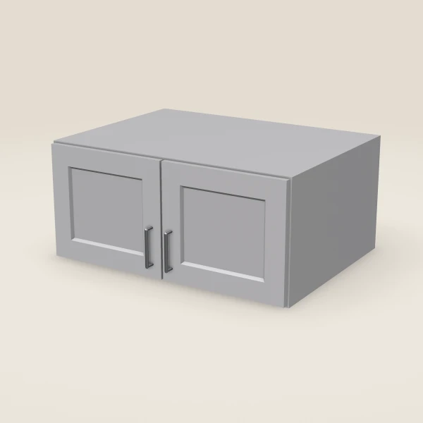 33" Wall Cabinet — 15" High, 24" Deep, Double Door — Lait Grey, 3D picture