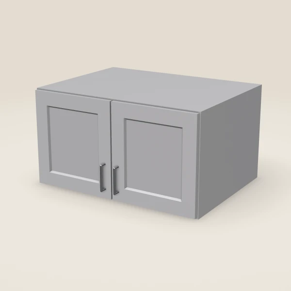 33" Wall Cabinet — 18" High, 24" Deep, Double Door — Lait Grey, 3D picture