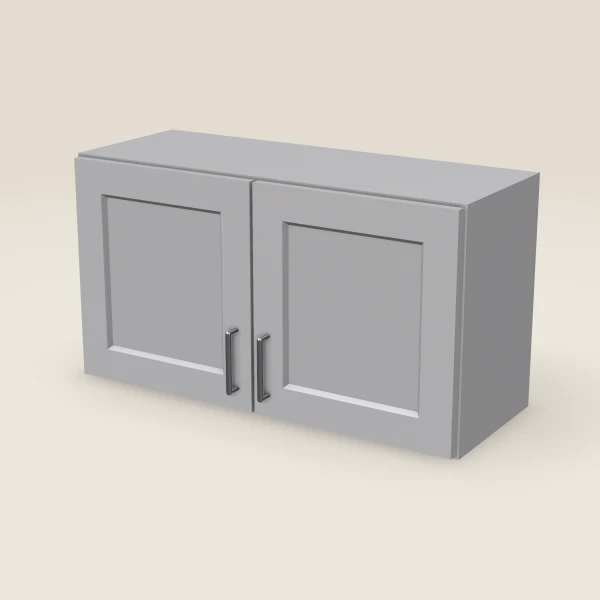 33" Wall Cabinet — 18" High, Double Door — Lait Grey, 3D picture