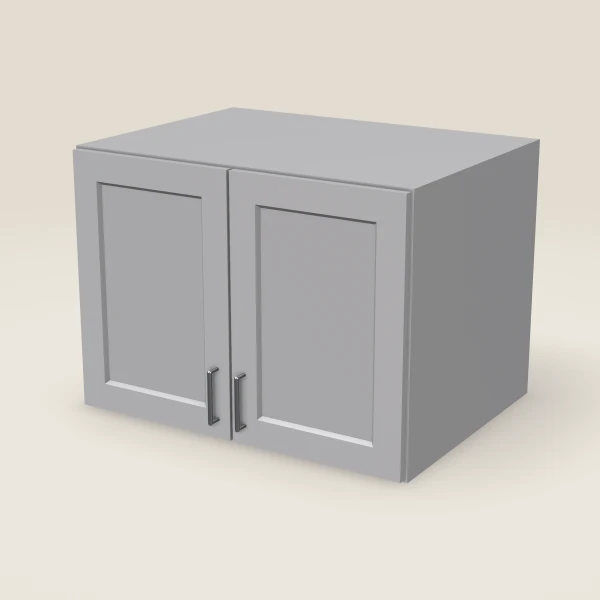 33" Wall Cabinet — 24" High, 24" Deep, Double Door — Lait Grey, 3D picture