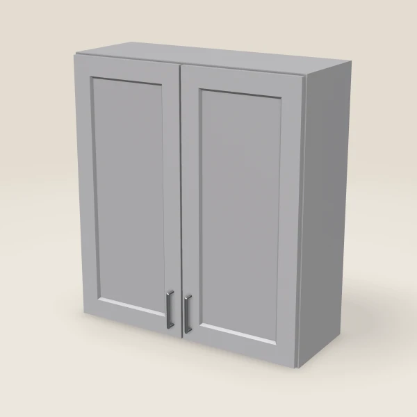 33" Wall Cabinet — 36" High, Double Door — Lait Grey, 3D picture