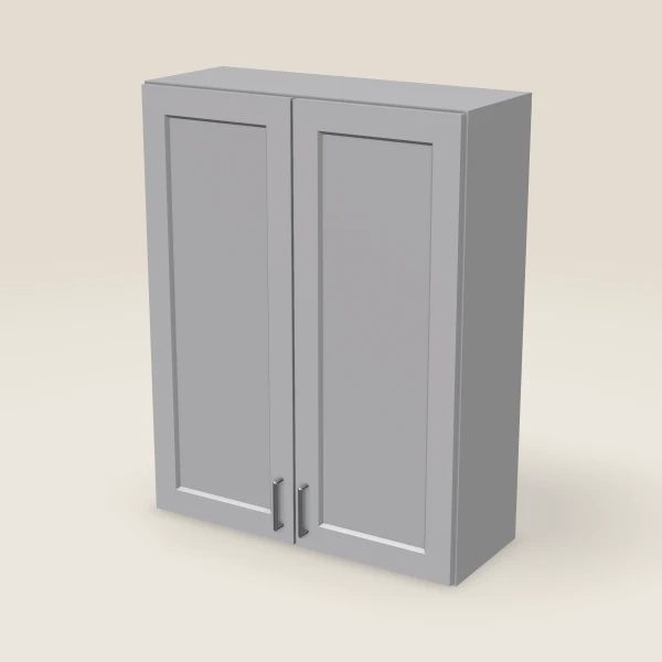 33" Wall Cabinet — 42" High, Double Door — Lait Grey, 3D picture