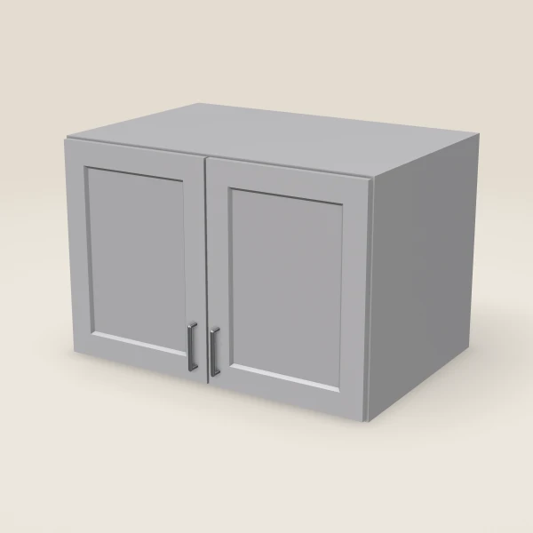 36" Wall Cabinet — 24" High, 24" Deep, Double Door — Lait Grey, 3D picture