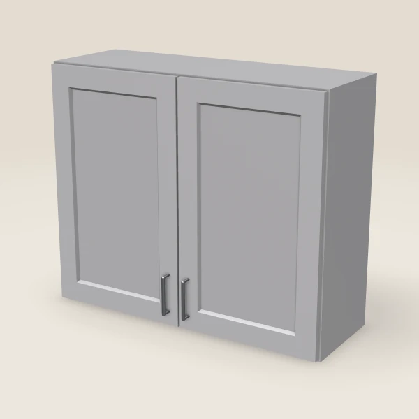 36" Wall Cabinet — 30" High, Double Door — Lait Grey, 3D picture