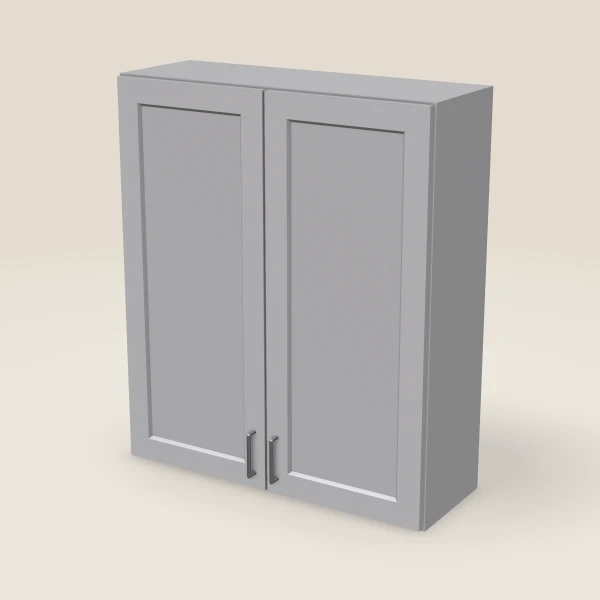 36" Wall Cabinet — 42" High, Double Door — Lait Grey, 3D picture
