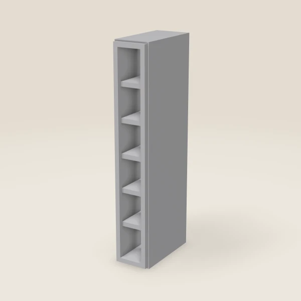 6" Wall Cube — 36" High, 6 Cubes — Lait Grey, 3D picture