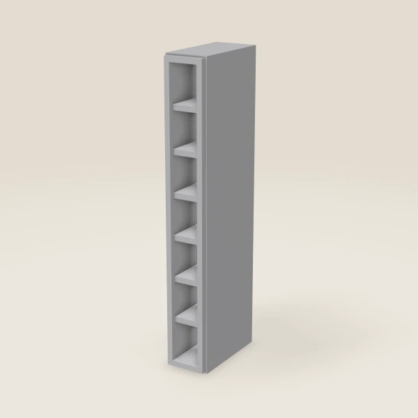 6" Wall Cube — 42" High, 7 Cubes — Lait Grey, 3D picture