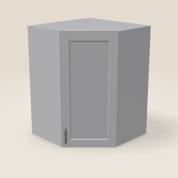 27" Wall Diagonal Corner — 36" High, 15" Deep — Lait Grey, 3D picture