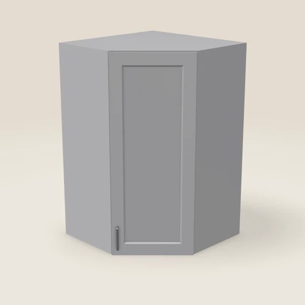 27" Wall Diagonal Corner — 42" High, 15" Deep — Lait Grey, 3D picture