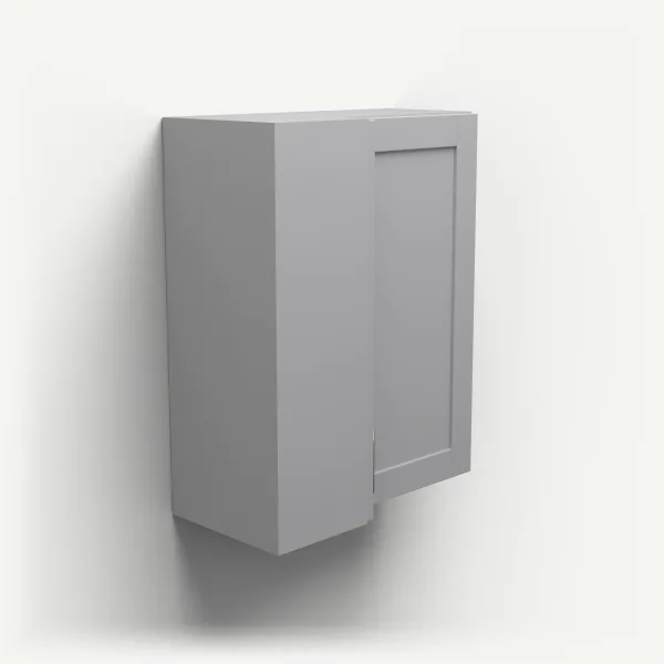 24" Wall Corner Cabinet, Bi-Fold Door — 30" High — Lait Grey, 3D picture
