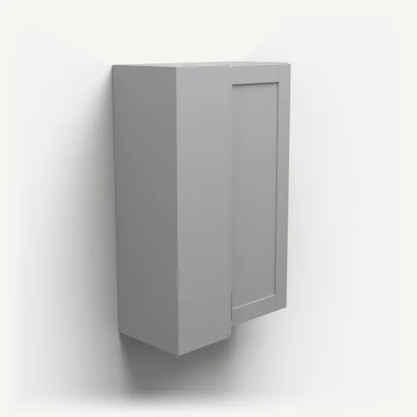 24" Wall Corner Cabinet, Bi-Fold Door — 36" High — Lait Grey, 3D picture