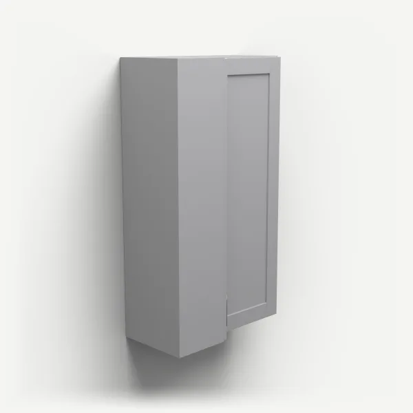 24" Wall Corner Cabinet, Bi-Fold Door — 42" High — Lait Grey, 3D picture