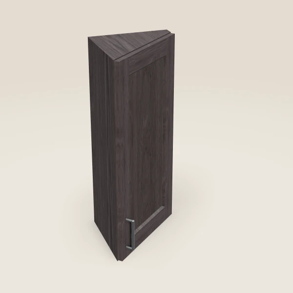 12" Wall End Angle Cabinet — 30" High — Greystone, 3D picture