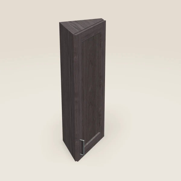 12" Wall End Angle Cabinet — 36" High — Greystone, 3D picture