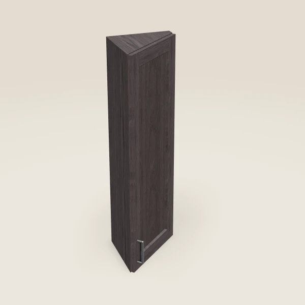 12" Wall End Angle Cabinet — 42" High — Greystone, 3D picture