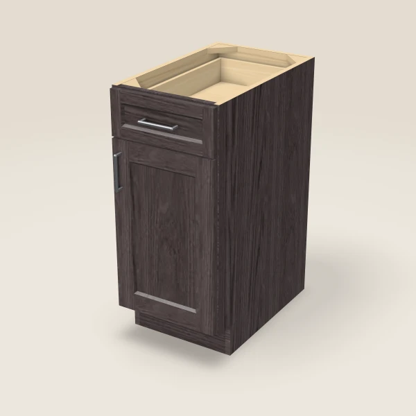 15" Base Cabinet — Greystone, 3D picture