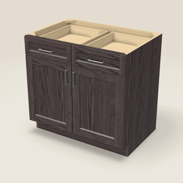 36" Base Cabinet — Double Door — Greystone, 3D picture